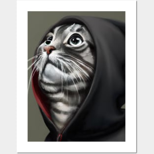 Hoodie Cat Posters and Art